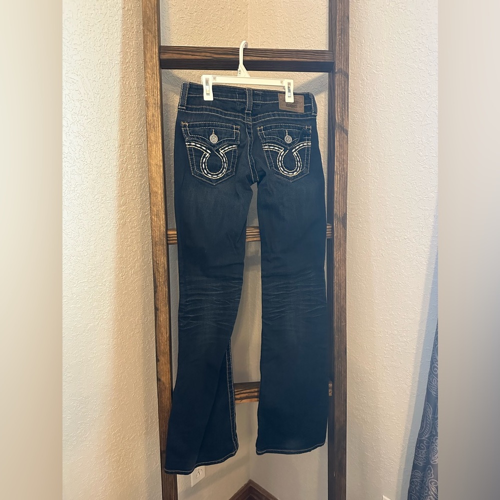 Big Star Dark Wash Boot Cut Jeans with Decorative Stitching